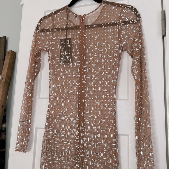 Retrofete Vinci Crystal Embellished Handmade Sheer Maxi Dress Gown NEW with tags - Picture 6 of 15